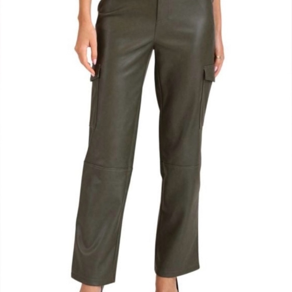 $5 Friday Bagatelle Women's Olive Faux Leather Cargo Pants